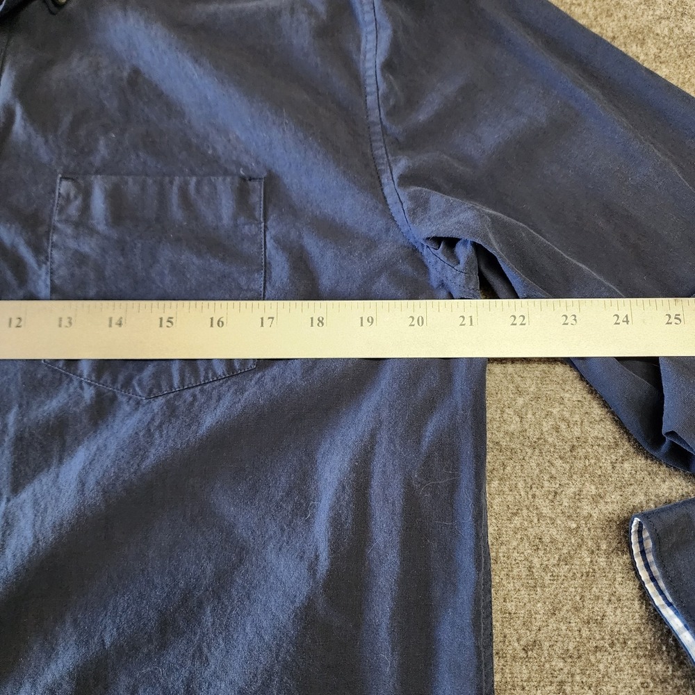 Calvin Klein CK Mens Medium Blue Button Front Dress Shirt Long Sleeve Cotton - Picture 6 of 7